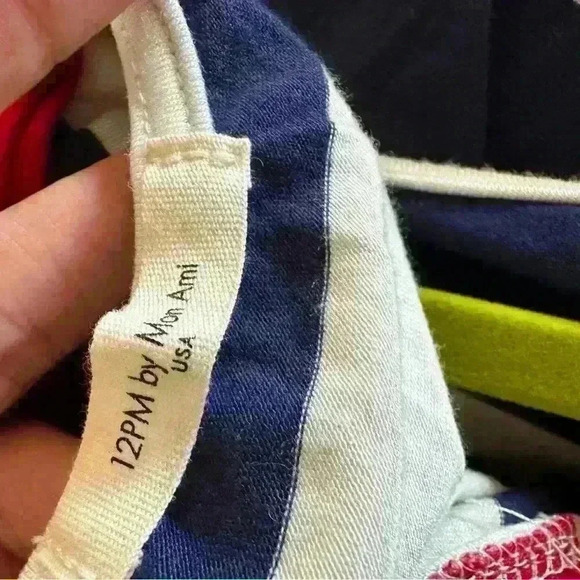 12pm by Mon Ami Womens Quarter Sleeve Striped Dress  Bow Tie Back. Americana. M. - Picture 8 of 9